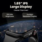HAMMER Ace 3.0 Bluetooth Calling Smart Watch with Largest 1.85" IPS Display, Dual Mode, Spo2, Heart Rate, Strong Metallic Body & Skin Friendly Strap (Black) - Image 3