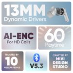 Mivi DuoPods Echo Earbuds [New Launch], 60 Hours Playtime, AI-ENC for HD Calls, 13mm Drivers, IPX 4.0, BT v5.3, Made in India True Wireless Bluetooth Ear Buds - Image 3