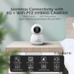 Camate Hybrid 4G Sim Based + Wi Fi Based 3MP Smart Indoor CCTV Camera | Baby Monitoring Surveillance | Motion Detection & Tracking | Night Vision | 2-Way Audio | Support 256GB Micro SD Card - Image 4