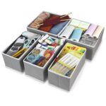 Foldable Cloth Storage Boxes – Set of 6 (Grey) | Non-Woven Fabric Organizers | 2 Small, 2 Medium & 2 Large | Wardrobe, Closet & Home Storage Solution - Image 3