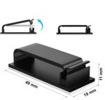 INOVERA (LABEL) 20 Pieces Cable Management Clips - Wire Organizer Cord Holder Clip with 3M Adhesive Foam for Desktop Tv Pc Cables Office Home (Black) - Image 3