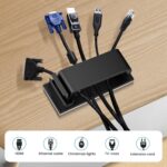 INOVERA (LABEL) 20 Pieces Cable Management Clips - Wire Organizer Cord Holder Clip with 3M Adhesive Foam for Desktop Tv Pc Cables Office Home (Black) - Image 4
