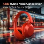 realme TechLife Studio H1 Over The Ear Over Ear Wireless Headphone with 70Hours Playtime 360° Spatial Audio, 40mm Drivers, 80ms Superlow Latency, 43 dB Adaptive ANC-Red - Image 5