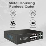 Hanutech Smart Unmanaged PoE Switch 8 Port Gigabit- 1000Mbps 8 Port PoE+2 Port RJ45 Uplinks*1000Mbps +2 Port SFP 1.25G (Without SFP Module) 120W IC Based Networking Switch- 1 Year Warranty - Image 3
