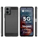 Carbon Fiber Hybrid Armor TPU Back Case Cover Compatible with Moto G34 5G/Motorola G34 5G -Black - Image 3