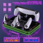 New World For PS5 / PS5 Slim Stand and Cooling Station with RGB LED ,Controller Charging Station for PlayStation 5 Console, PS Portal Charging Dock, Accessories for PS5 / PS5 Slim - Image 4