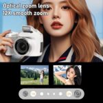 Professional 4K DSLR Camera with 60MP Resolution, 12x Optical Zoom, Built in Flash, Easy Scene Modes for Stunning Photos and Videos (White) - Image 4
