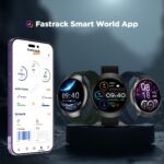 Fastrack VOX CirQ Smart Watch with AI Chat & AI Watchfaces, 1.38” TFT Display, Ripple Design, BT Calling, 24/7 Health Suite, SpO2, HRM, Sleep Tracking, IP68 Water Resistant - Midnight Blue - Image 4