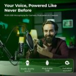 Digitek (DM 401) RGB USB Condenser Microphone Kit with BoomArm, Pop Filter, Shock Mount, Desktop Mount, Tripod & 1.5M Cable, Use with PS4/PS5, PC, Smartphones, for Podcasting, Gaming, & Live Streaming - Image 4