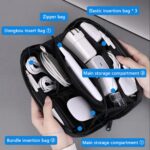 ZORBES® Travel Tech Pouch, Waterproof Cord Case Electronics Organizer Travel CaseCable Organizer Storage Bag for Phone, Charger, Accessories - Image 4