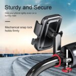 Bike Mobile Stand | Universal Handlebar Mount Phone Holder for Bikes & Scooters | 360° Rotatable & Shock-Absorbent Clamp | Fits 4.7″-7.2″ Smartphones (Black) - Image 4