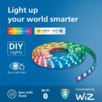 PHILIPS Wi-Fi Smart LED TV Strip Light with Voice Control & Dimmable Feature | Color Changing RGB Strip Light for 55 Inch tv | Pack of 1 (Wiz) Polycarbonate, Multicolor - Image 3