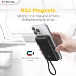 Neopack Powerlink 15W Magsafe, 10000 mAH Magnetic Wireless Power Bank with Digital Display for iPhone 12/13/14/15/16/17 Series and 20W Fast Charging for USB-C Enabld Devices (Black) - Image 4