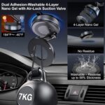 DUKAAN 360° Vaccum Magnetic Phones Holder, Magnetic Car Phone Mount, Hands-Free Suction Cup Phones Holder for Car/Gym/Mirror/Shower, Car Mount Compatible with All Mobile (Extended) - Image 5