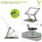 Laptop Stand 360° Rotatable Silver Specially for MacBook,Up to 17 inch,360° Rotatable, Foldable, Multi-Angle Adjustable Laptop Stand, Modern, Anti-Slip Silicone Pads (Without Fan) - Image 3