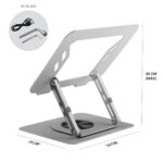Laptop Stand 360° Rotatable Silver Specially for MacBook,Up to 17 inch,360° Rotatable, Foldable, Multi-Angle Adjustable Laptop Stand, Modern, Anti-Slip Silicone Pads (Without Fan) - Image 4
