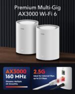 Cudy M3000(2-Pack) | AX3000 Wi-Fi 6 Mesh 2.5G Solution 2-Pack, Dual-Band, Chipset MT7981BA+MT7976CN+RTL8221B, 802.11ax/ac/a/b/g/n, 2402Mbps at 5GHz + 574Mbps at 2.4GHz - Image 3