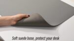 AROPANA Anti-Slip Extended Mouse Pad | PU Vegan Leather Desk Mat | Large Computer Desk Protector Pad with Suede Base for Keyboard, Laptop, Office & Home (70x35 cm, Grey) - Image 4