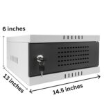 Network 2U Metal Wall Mount Security Cabinet with Lock for CCTV/DVR/NVR, Network Rack, 37D x 33W x 15H cm - Image 3