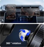 Magnetic Car Phone Mount, Adjustable Dashboard Holder with Metal Ring, Compatible with Android and iOS Devices - Image 6