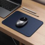 Premium Vegan Leather Mouse Pad |25X21cm| 2.4mm Thick(Padded)|Stitched, Reversible use, Splash-Proof, Anti-Skid for Gaming, Computer, Laptop, Home&Office in a Fresh Modern Design| Blue - Image 3