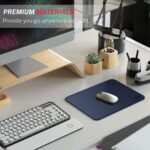 Premium Vegan Leather Mouse Pad |25X21cm| 2.4mm Thick(Padded)|Stitched, Reversible use, Splash-Proof, Anti-Skid for Gaming, Computer, Laptop, Home&Office in a Fresh Modern Design| Blue - Image 4