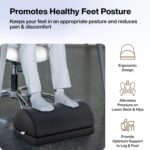 FOVERA Foot Rest for Office Desk High Resilience Foam Under Desk Pillow - 4 Inch & 6 Inch Adjustable Foot Rest for Office, Home | Keeps Legs Relaxed While Working (Mesh Black) - Image 3