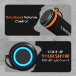Portronics 15W Breeze 7 Wireless Bluetooth Speaker with Rotational Volume Control, Upto 6 Hours Playtime, Bluetooth 5.4V, Passive Bass Radiator, TWS Mode, RGB LED Lights, Type C Charging(Black) - Image 4
