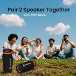 Portronics 15W Breeze 7 Wireless Bluetooth Speaker with Rotational Volume Control, Upto 6 Hours Playtime, Bluetooth 5.4V, Passive Bass Radiator, TWS Mode, RGB LED Lights, Type C Charging(Black) - Image 5