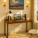 Study Table & Computer Desk – Modern Multipurpose Laptop & Desktop Table for Home Office, Gaming & Work (Coffee Brown)(L*91,B*60,H*75) cm - Image 3
