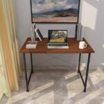 Study Table & Computer Desk – Modern Multipurpose Laptop & Desktop Table for Home Office, Gaming & Work (Coffee Brown)(L*91,B*60,H*75) cm - Image 4
