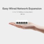 5 Port Ethernet Switch, Fast Ethernet Switch Plug and Play 10/100Mbps Reliable 100-240V Prevents Rust Easy to Set Up for Office - Image 3