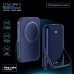 URBN 10000 mAh Stand Pro Magsafe Power Bank with Foldable Metalic Stand | 15W Fast Wireless Charging | Strong Magnetic Hold | Type C Input/Output | Pass Through Charging (Blue) - Image 3