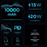 URBN 10000 mAh Stand Pro Magsafe Power Bank with Foldable Metalic Stand | 15W Fast Wireless Charging | Strong Magnetic Hold | Type C Input/Output | Pass Through Charging (Blue) - Image 4