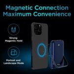 URBN 10000 mAh Stand Pro Magsafe Power Bank with Foldable Metalic Stand | 15W Fast Wireless Charging | Strong Magnetic Hold | Type C Input/Output | Pass Through Charging (Blue) - Image 5