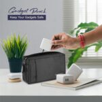 Cranique Polyester Travel Organizer Gadget Case | Electronic Accessories Storage Pouch for Power Adapters, Power Bank, Cables, Dongle, Pen Drives, Laptop Charger Pouch Pack of 2 (QP1-BLACK-2Q) - Image 5