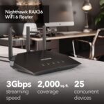 NETGEAR Nighthawk WiFi 6 Router (RAX36) – Security Features, AX3000 3 Gbps Wireless Speed – Dual-Band Gigabit Internet Router – Covers 2,000 sq. ft., 25 Devices – Built-in VPN, USB 3.0, Gaming - Image 3
