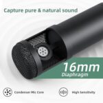 ARVOX AX-M5 USB Condenser Microphone Kit, 192kHz/24bit, 20-20KHz, 16mm Diaphragm, with Boom Arm, Pop Filter, Shock Mount, Tripod, 2.5M Cable, for Podcasting, Gaming, Singing - Image 3