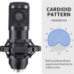 ARVOX AX-M5 USB Condenser Microphone Kit, 192kHz/24bit, 20-20KHz, 16mm Diaphragm, with Boom Arm, Pop Filter, Shock Mount, Tripod, 2.5M Cable, for Podcasting, Gaming, Singing - Image 4