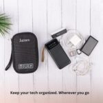 Personalized Tech Organizer Pouch with Name, Travel Cable Organizer Bag for Charger, Power Bank, Earphones,Portable Electronic Accessories Storage Case for Men & Women (Black) - Image 3