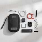 Personalized Tech Organizer Pouch with Name, Travel Cable Organizer Bag for Charger, Power Bank, Earphones,Portable Electronic Accessories Storage Case for Men & Women (Black) - Image 6