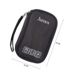 Personalized Tech Organizer Pouch with Name, Travel Cable Organizer Bag for Charger, Power Bank, Earphones,Portable Electronic Accessories Storage Case for Men & Women (Black) - Image 7