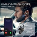 Bluetooth Headset, V5.0 Wireless In Ear Headphone Cell Phone Earpiece 8 Hrs Talking Time With Mic, Volume Control, Handsfree Earbud For Iphone, Android, Smartphone (One Piece, Black) - Image 3