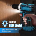 Portable Power Drill Set with Drill Bit,21V Cordless Drill Driver Kit with Battery and Charger,Jar-owl Home Tool Kit with Electric Drill for Men Women Garden Office Repair Maintain-Blue - Image 4