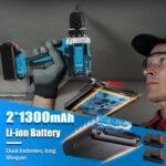 Portable Power Drill Set with Drill Bit,21V Cordless Drill Driver Kit with Battery and Charger,Jar-owl Home Tool Kit with Electric Drill for Men Women Garden Office Repair Maintain-Blue - Image 5