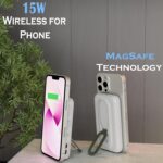 Phonokart Genius-2 10000mAh 3-in-1 MagSafe Power Bank with Stand, 15W Wireless + 20W PD Fast Charging, Digital Display, Supports iPhone 12-16, AirPods & iWatch, Charges iPhone 50% in 30 mins. - Image 4