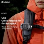 ULANZI Camera Backpack Strap Clip,w Plate Quick Release System, Compatible w Uka & F38 QR Plates, for Sony, Nikon, Fuji, DSLR Action Cam Mount, Bearable Load up to 10kg - Image 5