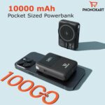 Phonokart Volt 5 in1 10000mAh Compact Magnetic Power Bank with 15W Wireless for iPhone, 2.5W for AirPods & iWatch, Detachable inbuilt Lightning & Type-C Cables, 22.5W USB-A & Digital Display. - Image 4