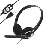 BigPassport USB Wired Over-Ear Headphones with Mic | Noise-Cancelling Headset for PC, Laptop, Office, Zoom, Skype, Online Classes, Call Center – Pro-Boom 189 (Black_Silver) - Image 3