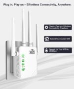 2024 WiFi Extender/Repeater - Expand coverage to 9860 sq.ft, connect 40 devices, boost internet signal with Ethernet port, easy setup, ideal for wireless networks - Image 3